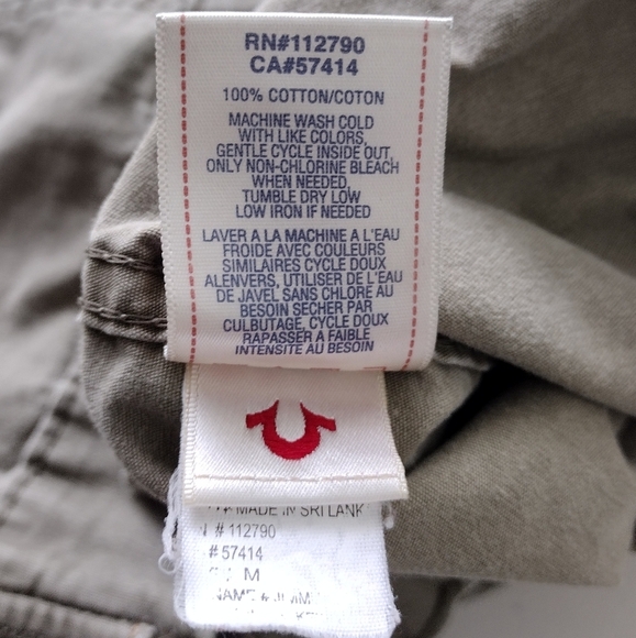 True Religion Jimmy Military Green Y2K Button Down Long Sleeve Jacket Size M - Picture 13 of 15